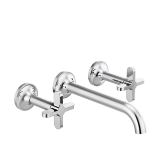 Odin Two Handle Wall Mount Lavatory Faucet Less Handles